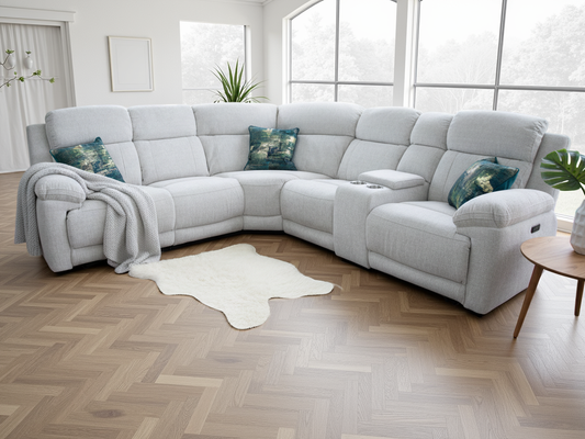 Monaco Large Corner Recliner Sofa in Beige