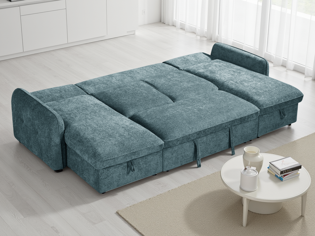 Monaco U-Shape Sofa Bed in Blue