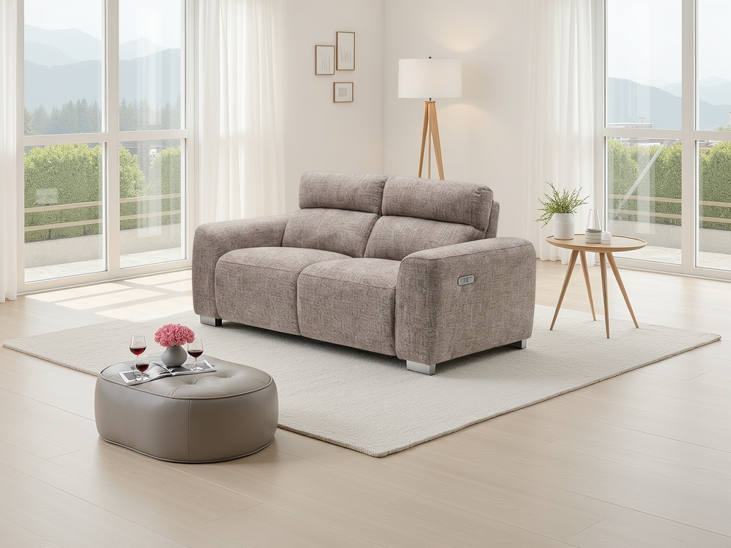 Hudson 2 Seater Recliner Sofa in Beige