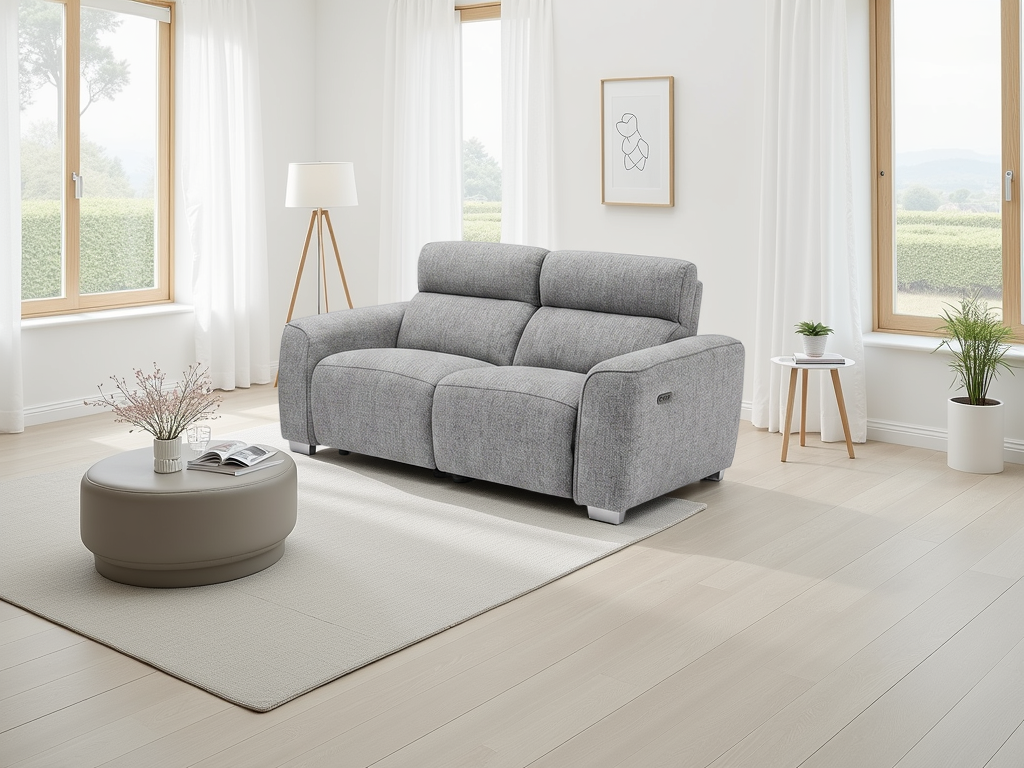 Hudson 2 Seater Recliner Sofa in Grey