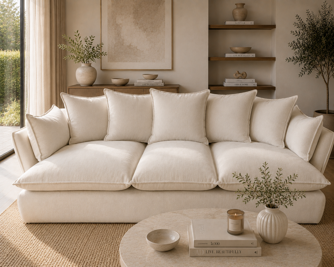 Marino 4 Seater Feather Sofa - luxury velvet sofa by Vogue Vocus