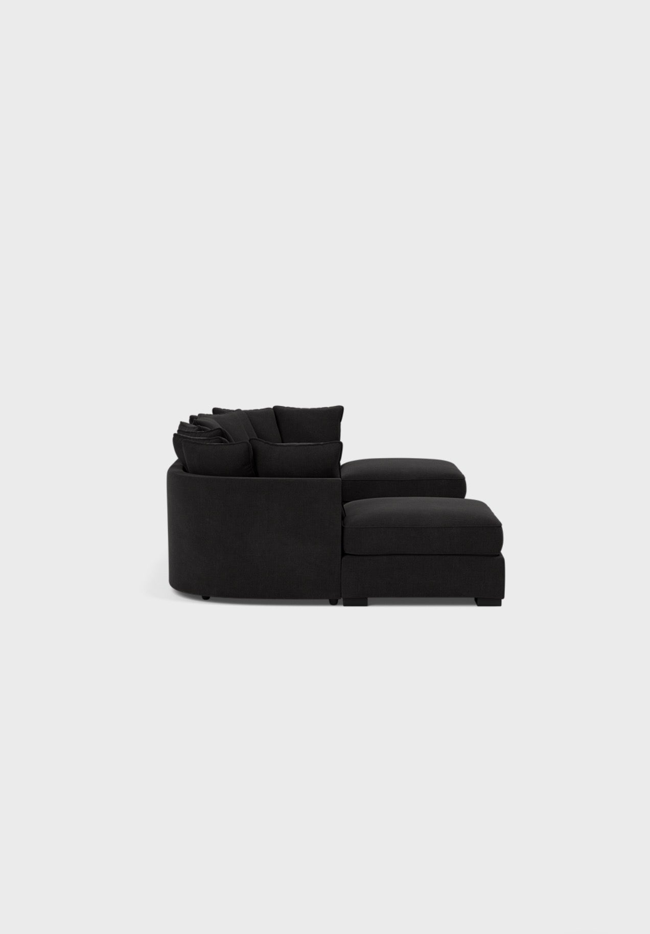 Micro U Shape Luxe Chenille Sofa - luxury chenille U-shape sofa in black by Vogue Vocus view 13