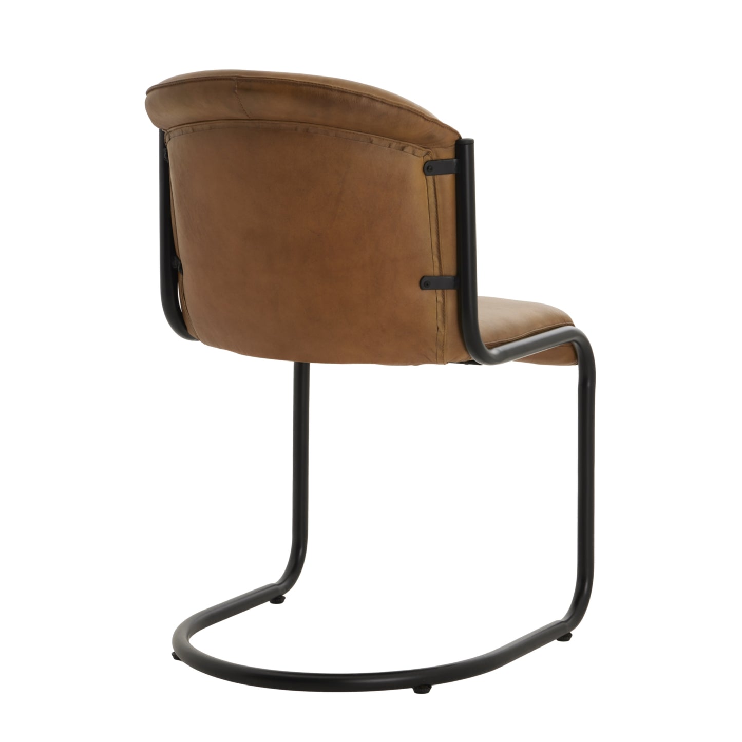 Windsor Leather Curved Dining Chair