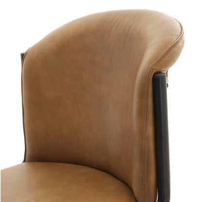 Windsor Leather Curved Dining Chair