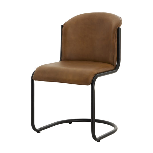 Windsor Leather Curved Dining Chair