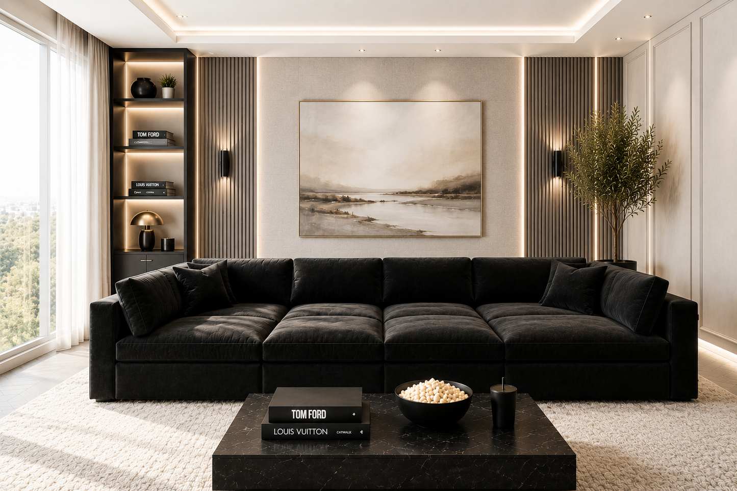 Belva Grand Pit Modular Sofa with Storage
