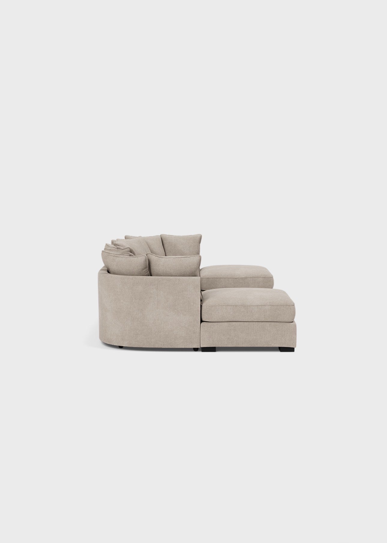 Micro U Shape Luxe Chenille Sofa - luxury chenille U-shape sofa in black by Vogue Vocus view 2