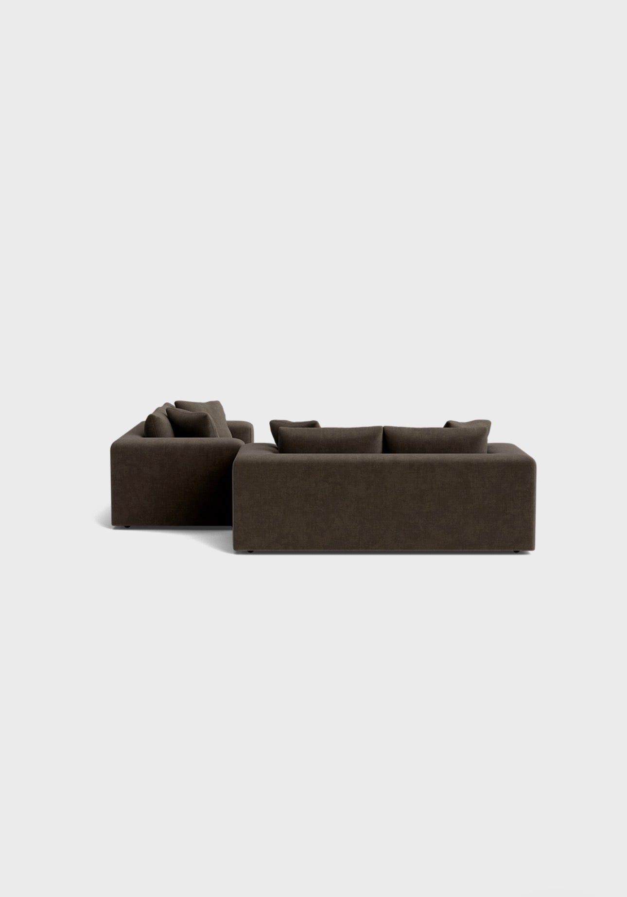 Oro 3&2 Seater Sofa- Moody Mocha - luxury velvet 2 seater sofa in cream by Vogue Vocus view 3