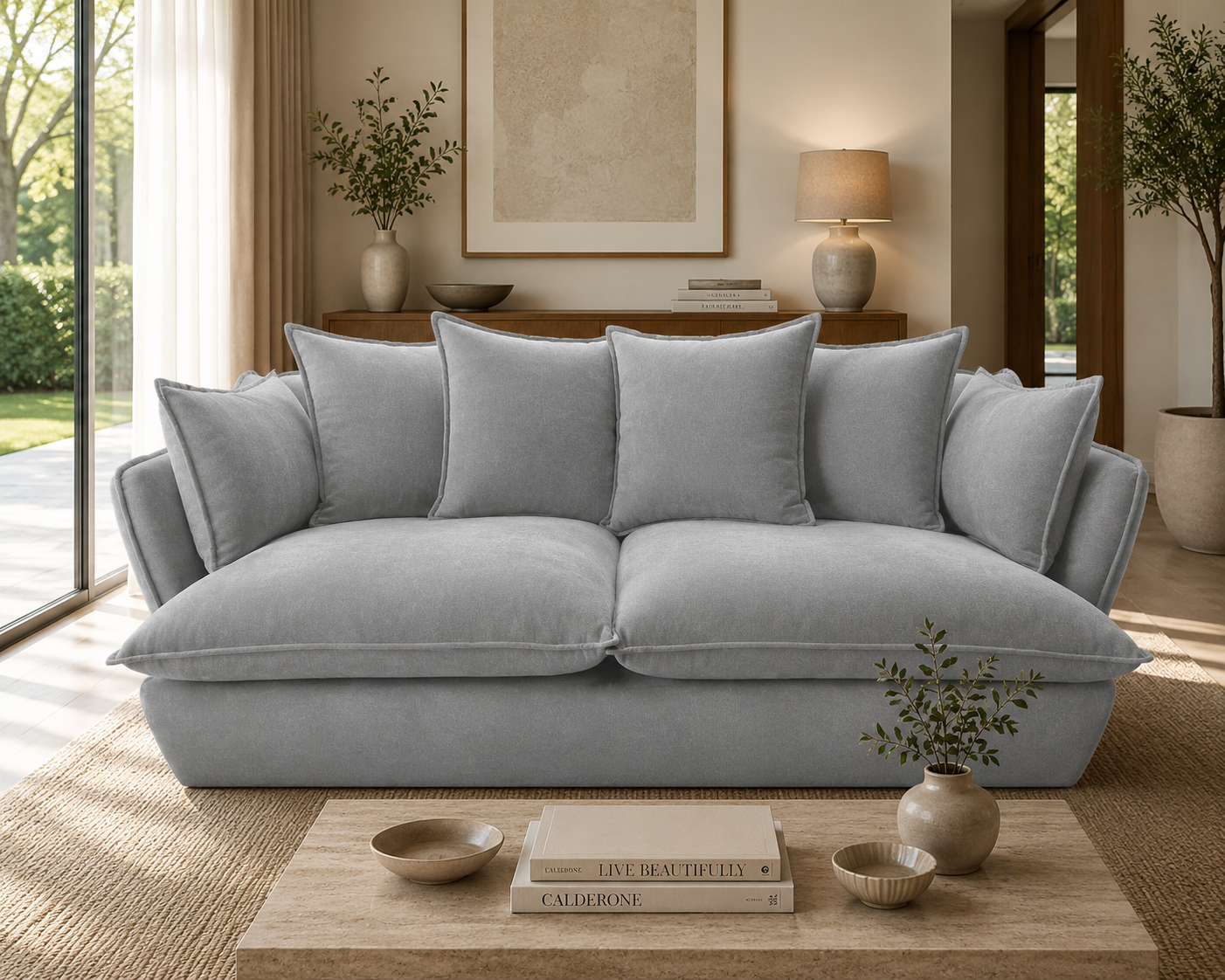 Marino 3 Seater Feather  Sofa - luxury velvet modular sofa by Vogue Vocus view 6