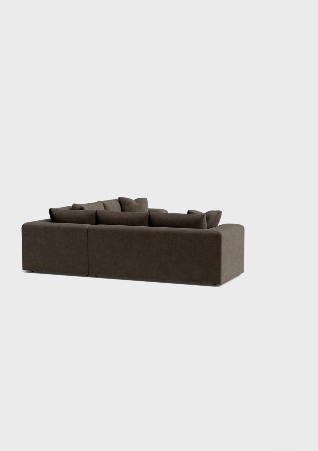 Oro Double Corner Sofa & Footstool-Moody Mocha - luxury velvet corner sofa in cream by Vogue Vocus view 7