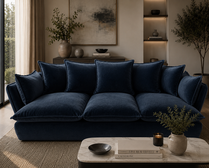 Marino 4 Seater Feather Sofa - luxury velvet sofa by Vogue Vocus view 5