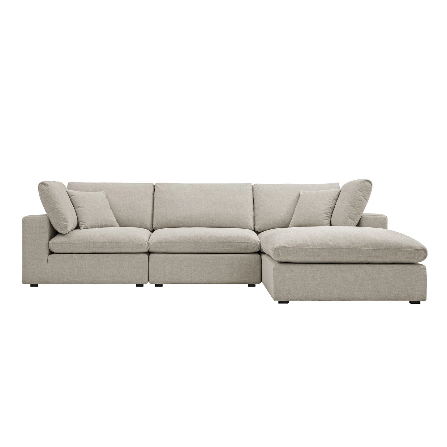Sola Modular 3-Piece Chaise Corner Sofa With Feather Cushions