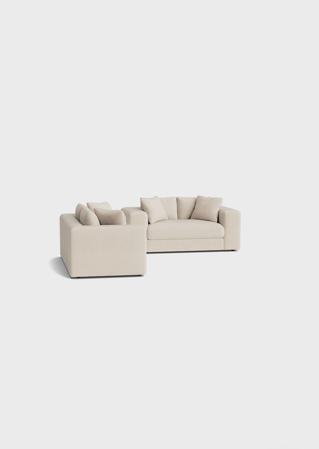 Oro 3&2 Seater Sofa-Cream - luxury velvet 2 seater sofa in cream by Vogue Vocus view 3