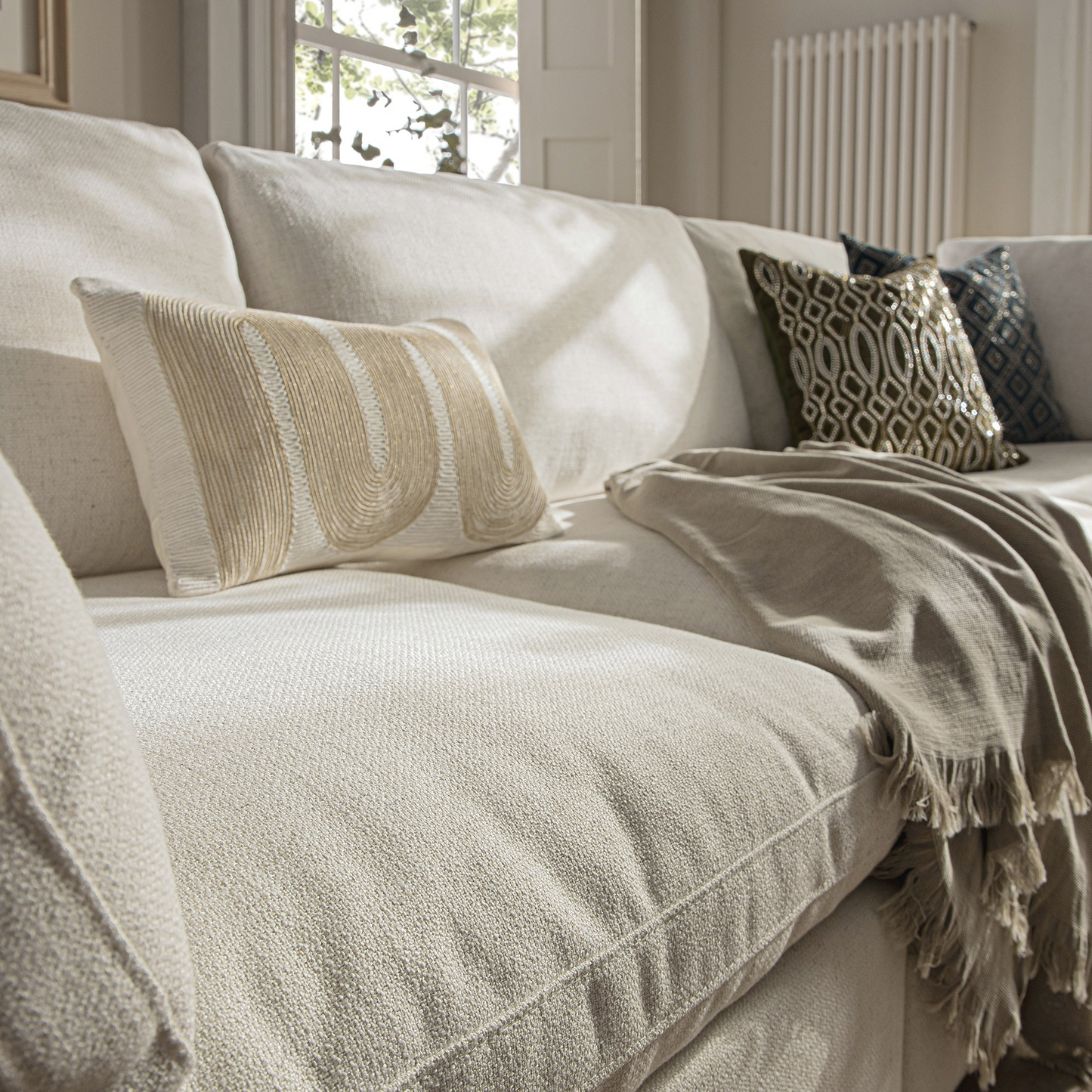 Sola Modular 3-Piece Sofa With Feather Cushions