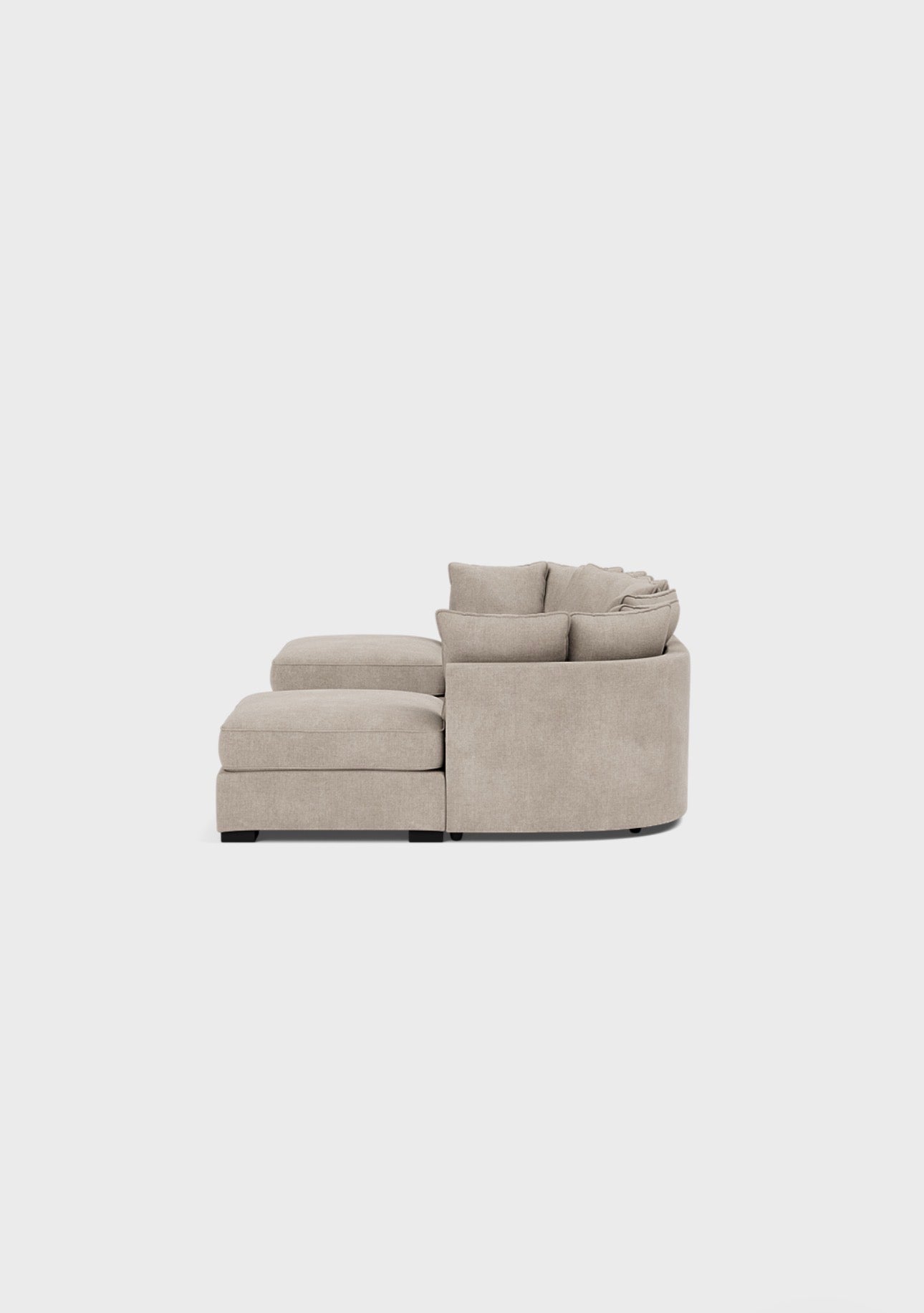 Micro U Shape Luxe Chenille Sofa - luxury chenille U-shape sofa in black by Vogue Vocus view 4