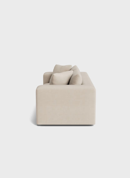 Oro 3 Seater Sofa-Cream - luxury velvet 3 seater sofa in cream by Vogue Vocus view 2