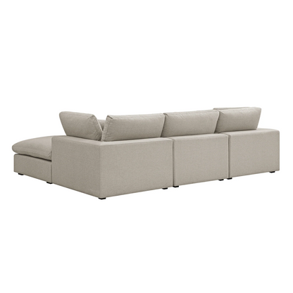 Sola Modular 3-Piece Chaise Corner Sofa With Feather Cushions