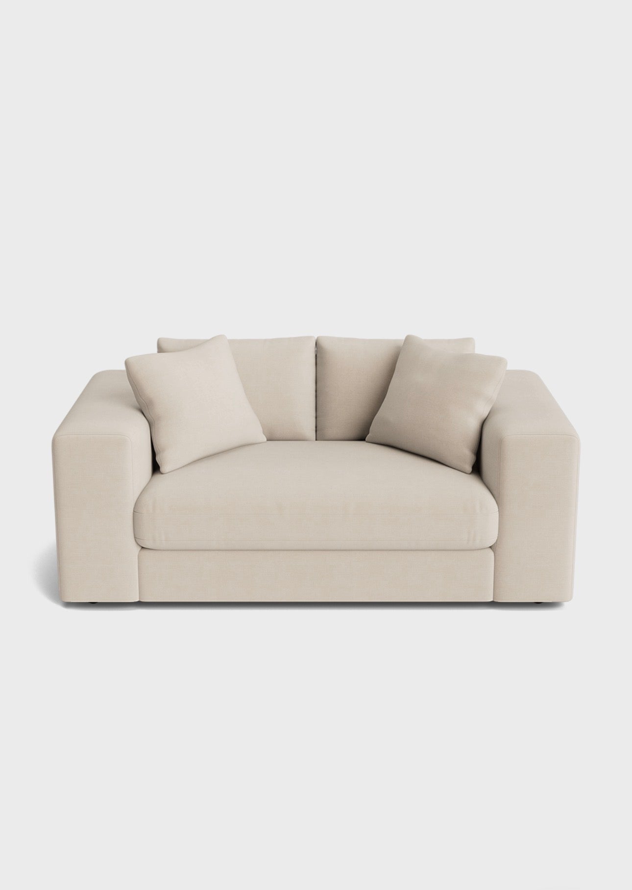 Oro 2 Seater Sofa- Cream - luxury velvet modular sofa in cream by Vogue Vocus