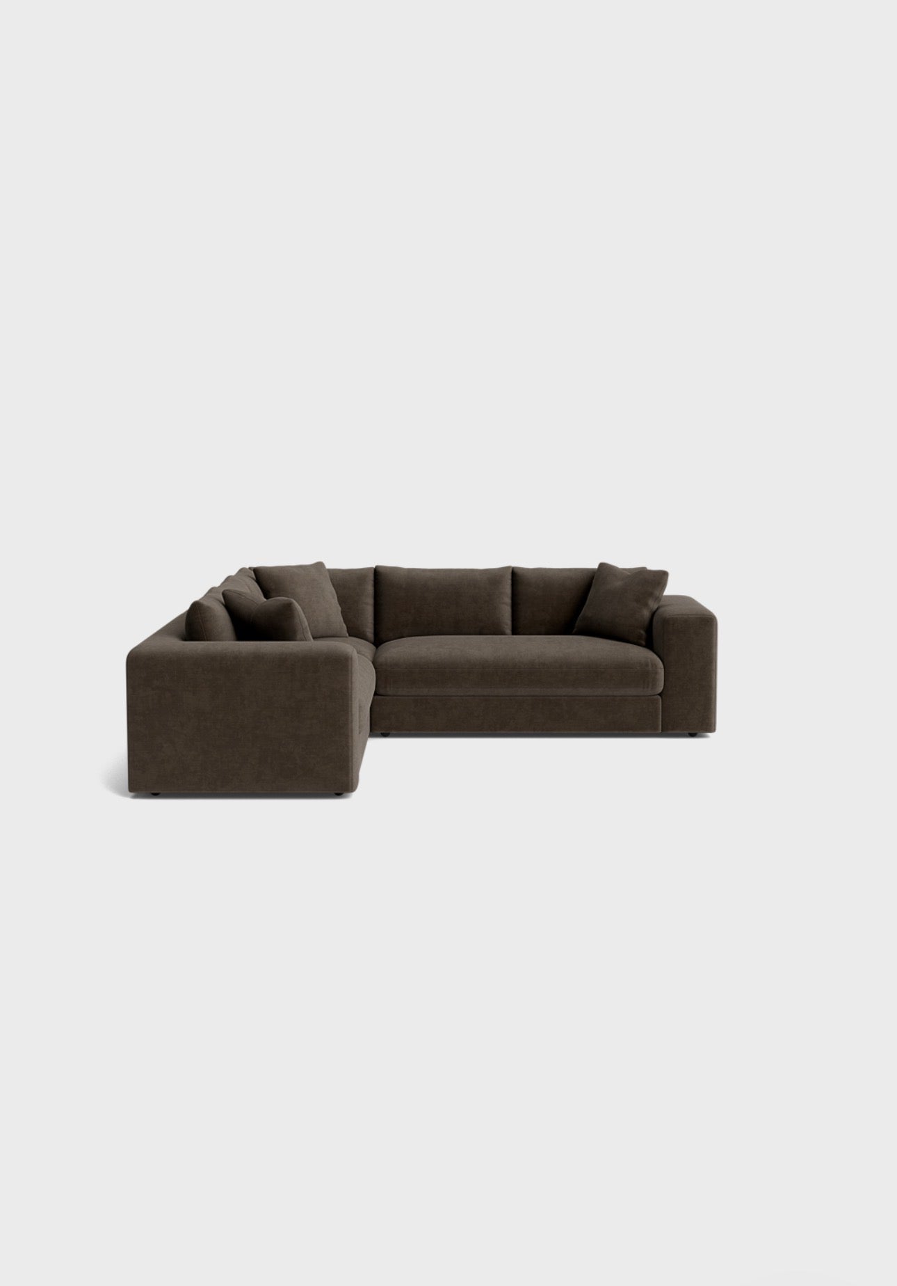 Oro Double Corner Sofa-Moody Mocha - luxury velvet corner sofa in cream by Vogue Vocus view 2