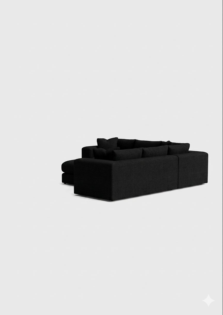 Oro Double Corner& Footstool-Cream - luxury velvet corner sofa in cream by Vogue Vocus view 6