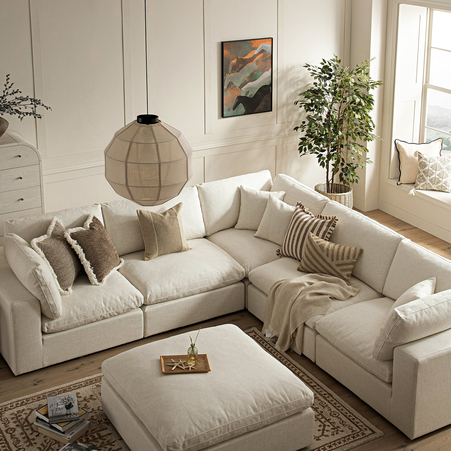 Sola Modular Corner Sofa With Feather Cushions