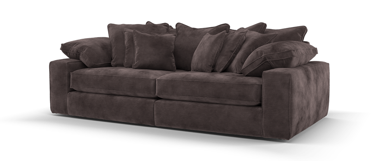 Maison 4-Seater Chocolate Chenille Sofa | Precision Dual-Tone Piping - luxury velvet corner sofa in chocolate by Vogue Vocus