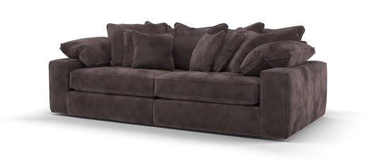 Maison 4-Seater Chocolate Chenille Sofa | Precision Dual-Tone Piping - luxury velvet corner sofa in chocolate by Vogue Vocus