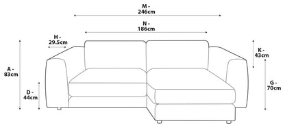 Spanish Reversible Plush 4 seater Chase Corner Sofa