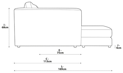 Spanish Reversible Plush 4 seater Chase Corner Sofa