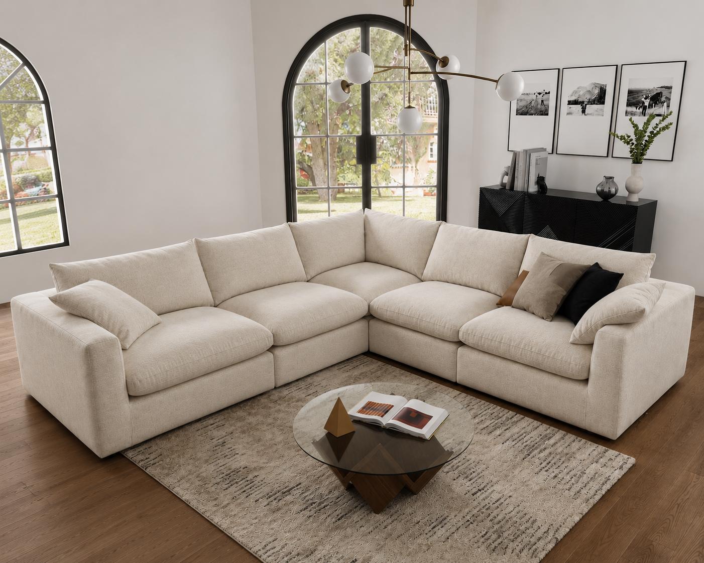 Aurelio Feather Corner Sofa-Vogue Vocus