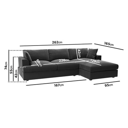 Verona Right Hand 4 Seater Chaise Corner Sofa
