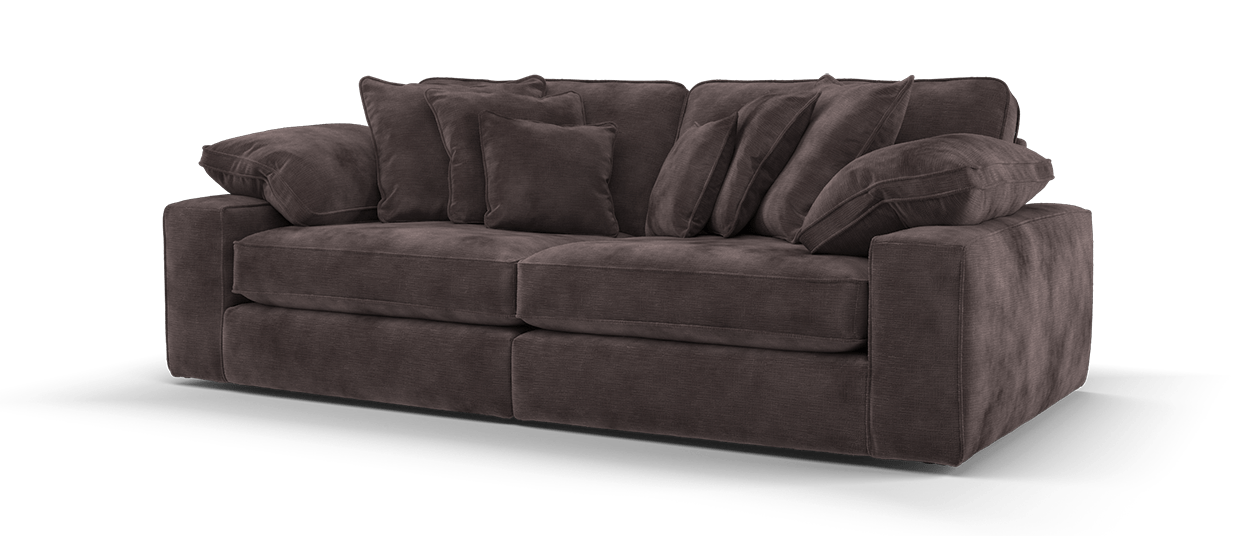 Maison 4-Seater Chocolate Chenille Sofa | Precision Dual-Tone Piping - luxury velvet corner sofa in chocolate by Vogue Vocus view 2