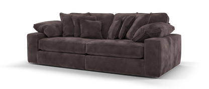 Maison 4-Seater Chocolate Chenille Sofa | Precision Dual-Tone Piping - luxury velvet corner sofa in chocolate by Vogue Vocus view 2