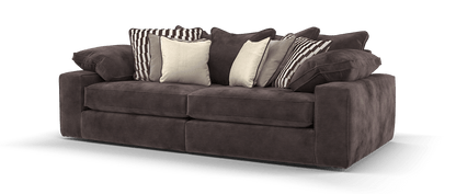 Maison 4-Seater Chocolate Chenille Sofa | Precision Dual-Tone Piping - luxury velvet corner sofa in chocolate by Vogue Vocus view 6