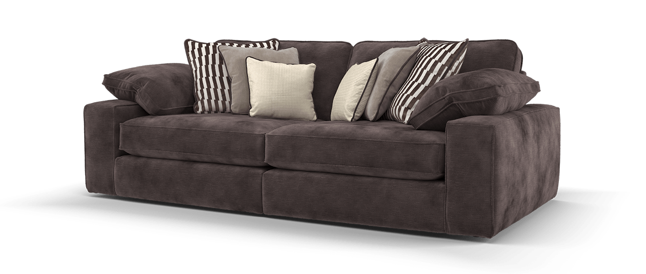 Maison 4-Seater Chocolate Chenille Sofa | Precision Dual-Tone Piping - luxury velvet corner sofa in chocolate by Vogue Vocus view 5