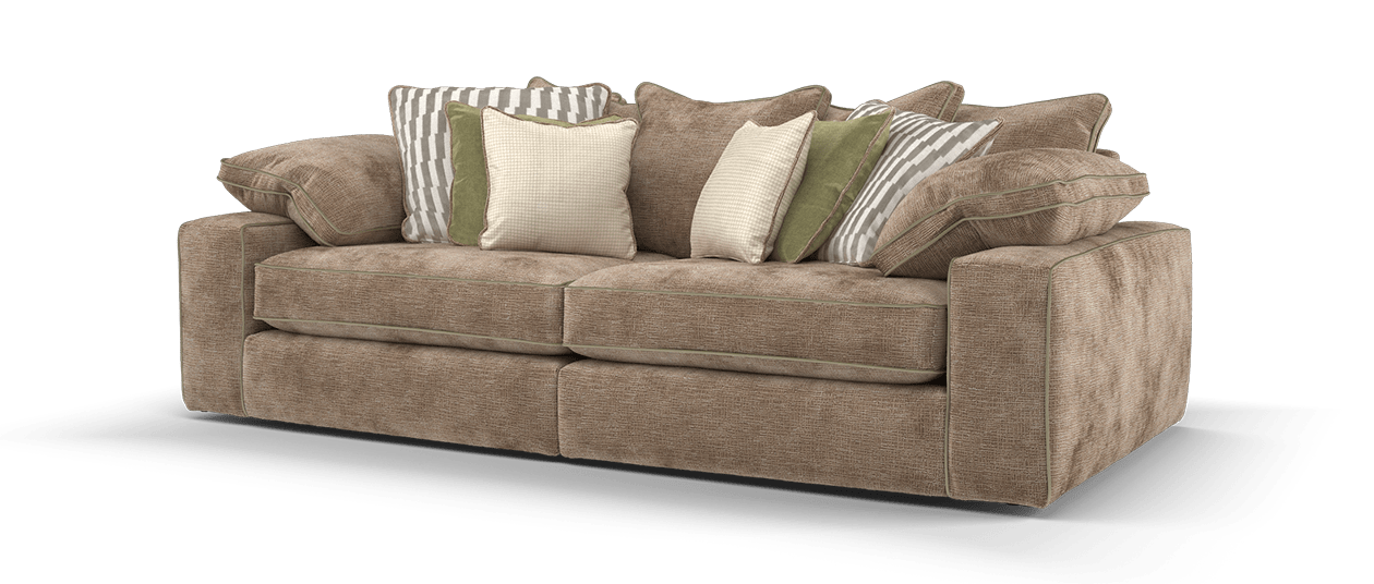 Maison 4-Seater Mocha Chenille Sofa | Precision Dual-Tone Piping - luxury velvet corner sofa in mocha by Vogue Vocus view 5