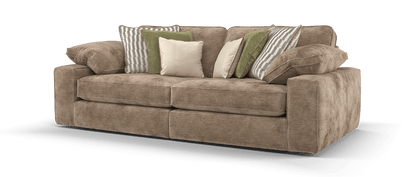 Maison 4-Seater Mocha Chenille Sofa | Precision Dual-Tone Piping - luxury velvet corner sofa in mocha by Vogue Vocus view 6