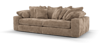 Maison 4-Seater Mocha Chenille Sofa | Precision Dual-Tone Piping - luxury velvet corner sofa in mocha by Vogue Vocus view 2