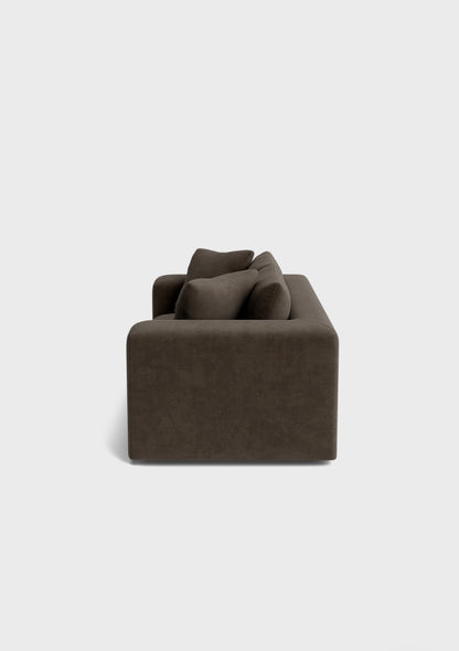 Oro 3 Seater Sofa-Moody Mocha - luxury velvet 3 seater sofa in cream by Vogue Vocus view 2