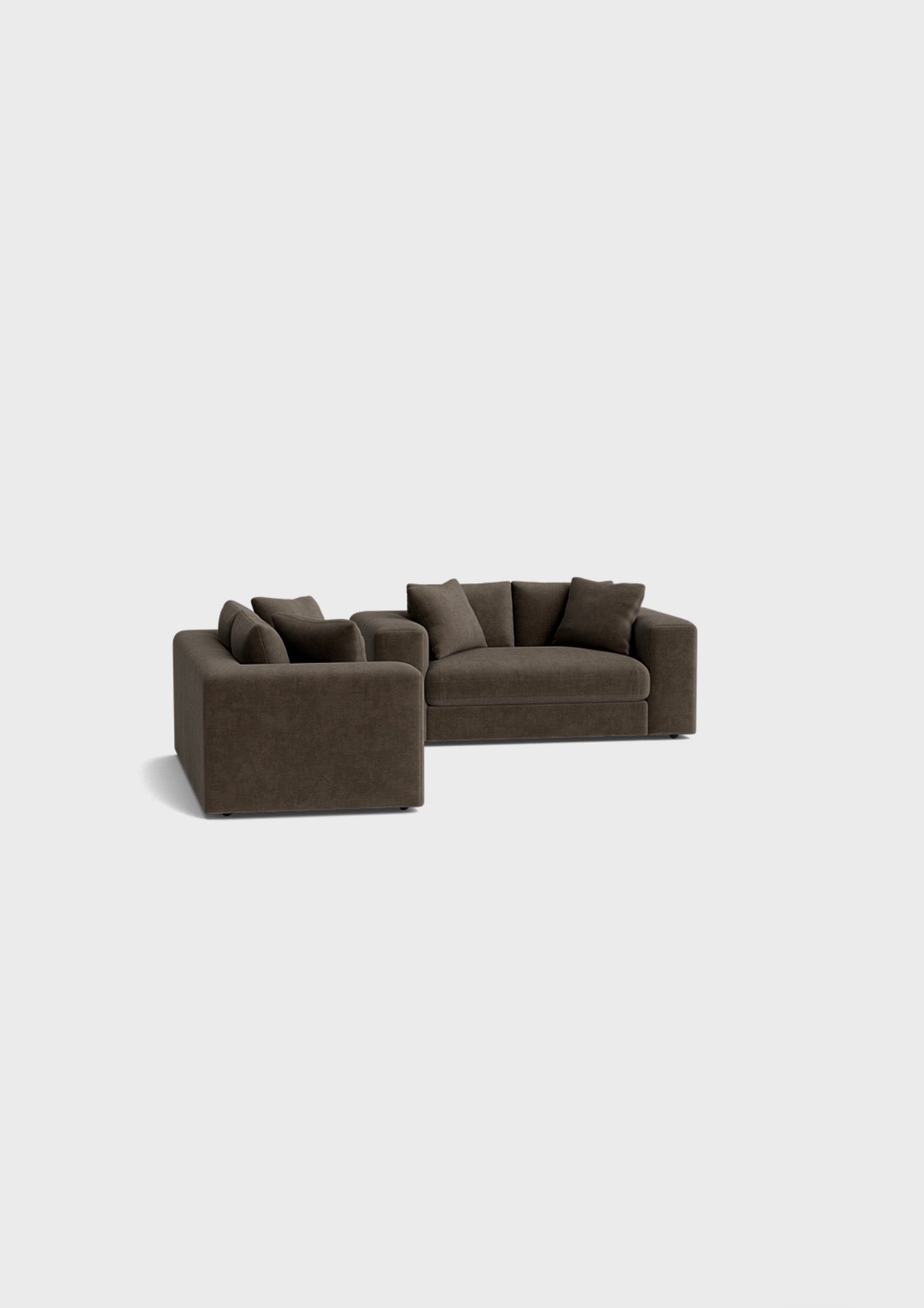 Oro 3&2 Seater Sofa- Moody Mocha - luxury velvet 2 seater sofa in cream by Vogue Vocus view 2