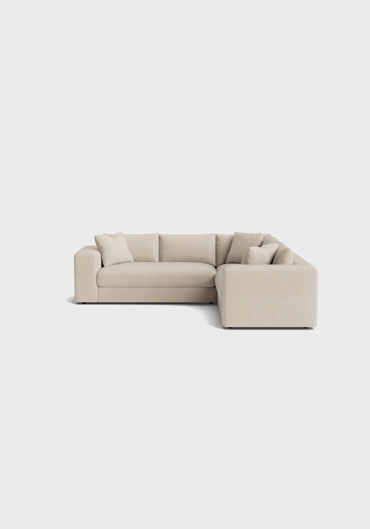Oro Double Corner Sofa- Cream - luxury velvet corner sofa in cream by Vogue Vocus view 4