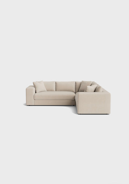 Oro Double Corner Sofa- Cream - luxury velvet corner sofa in cream by Vogue Vocus view 4