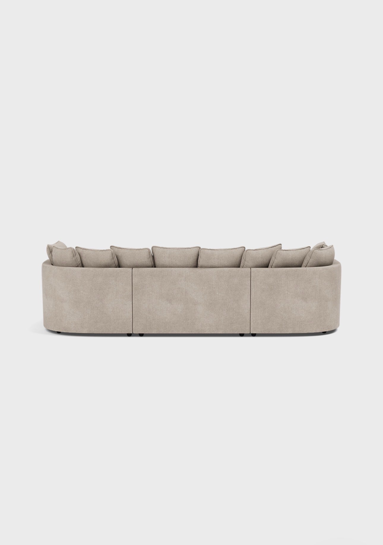 Micro U Shape Luxe Chenille Sofa - luxury chenille U-shape sofa in black by Vogue Vocus view 3