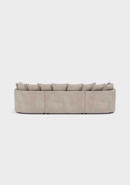 Micro U Shape Luxe Chenille Sofa - luxury chenille U-shape sofa in black by Vogue Vocus view 3