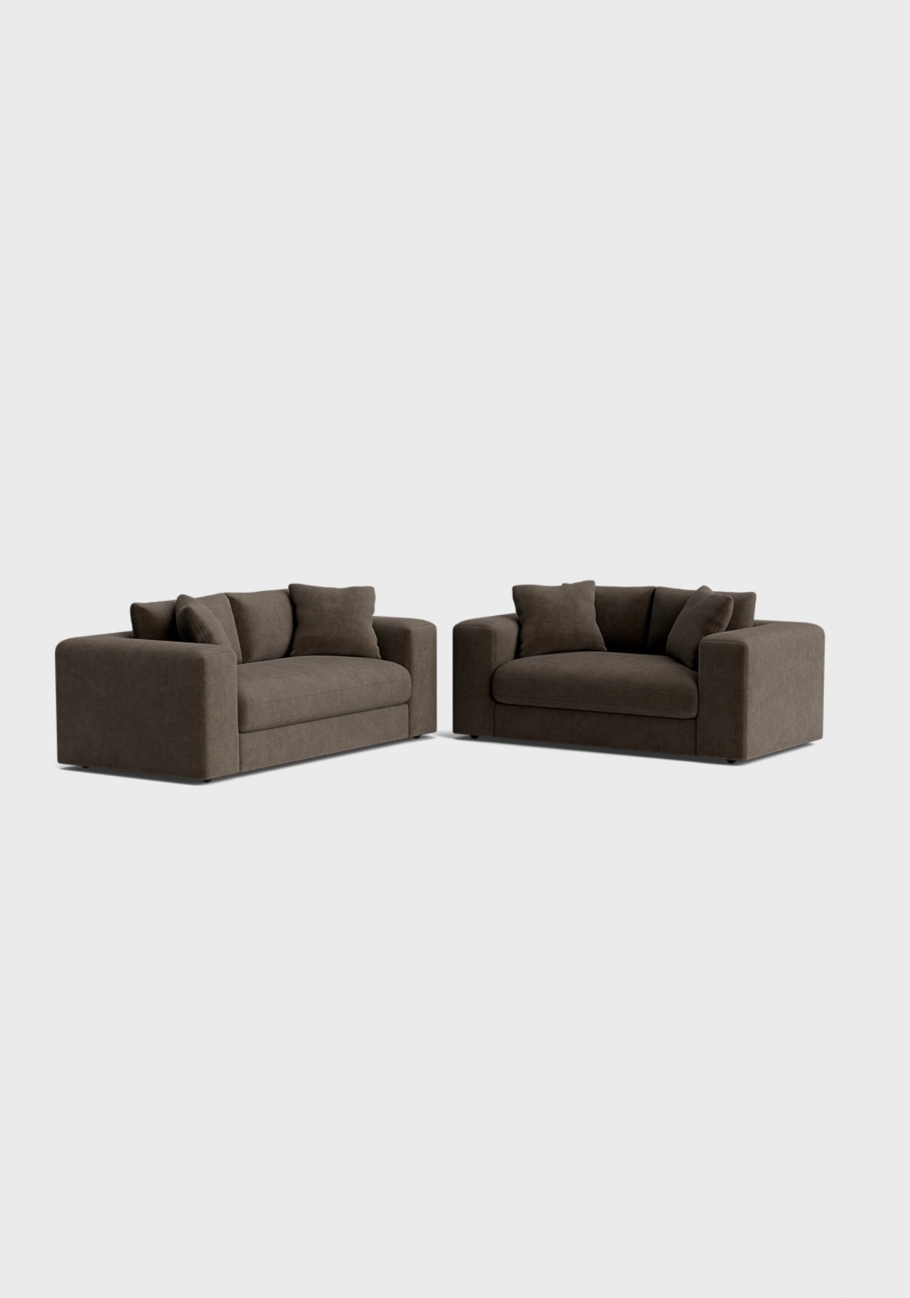 Oro 3&2 Seater Sofa- Moody Mocha - luxury velvet 2 seater sofa in cream by Vogue Vocus
