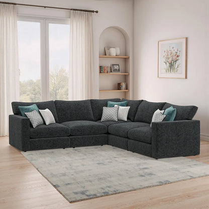 Noir Luxe 5 Seater Corner Sofa