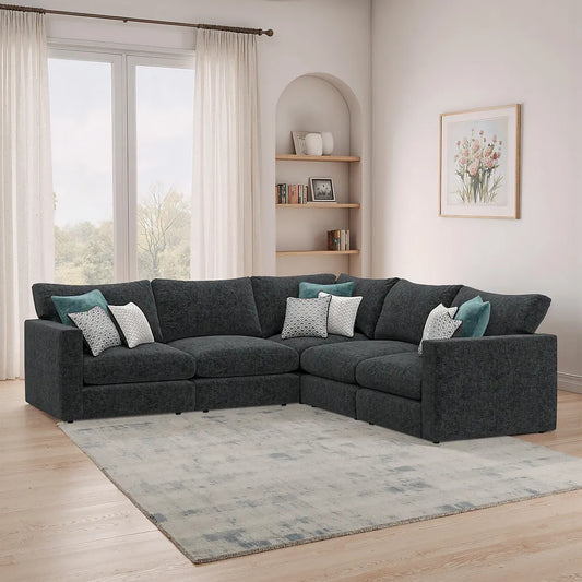 Noir Luxe 5 Seater Corner Sofa
