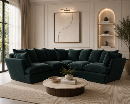 Marino Medium Corner Feather Sofa - luxury velvet corner sofa by Vogue Vocus view 6