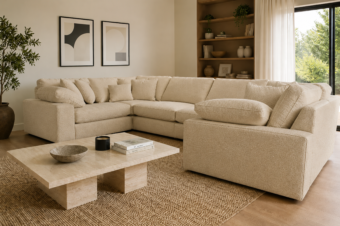 Maison large u shape sofa with piping