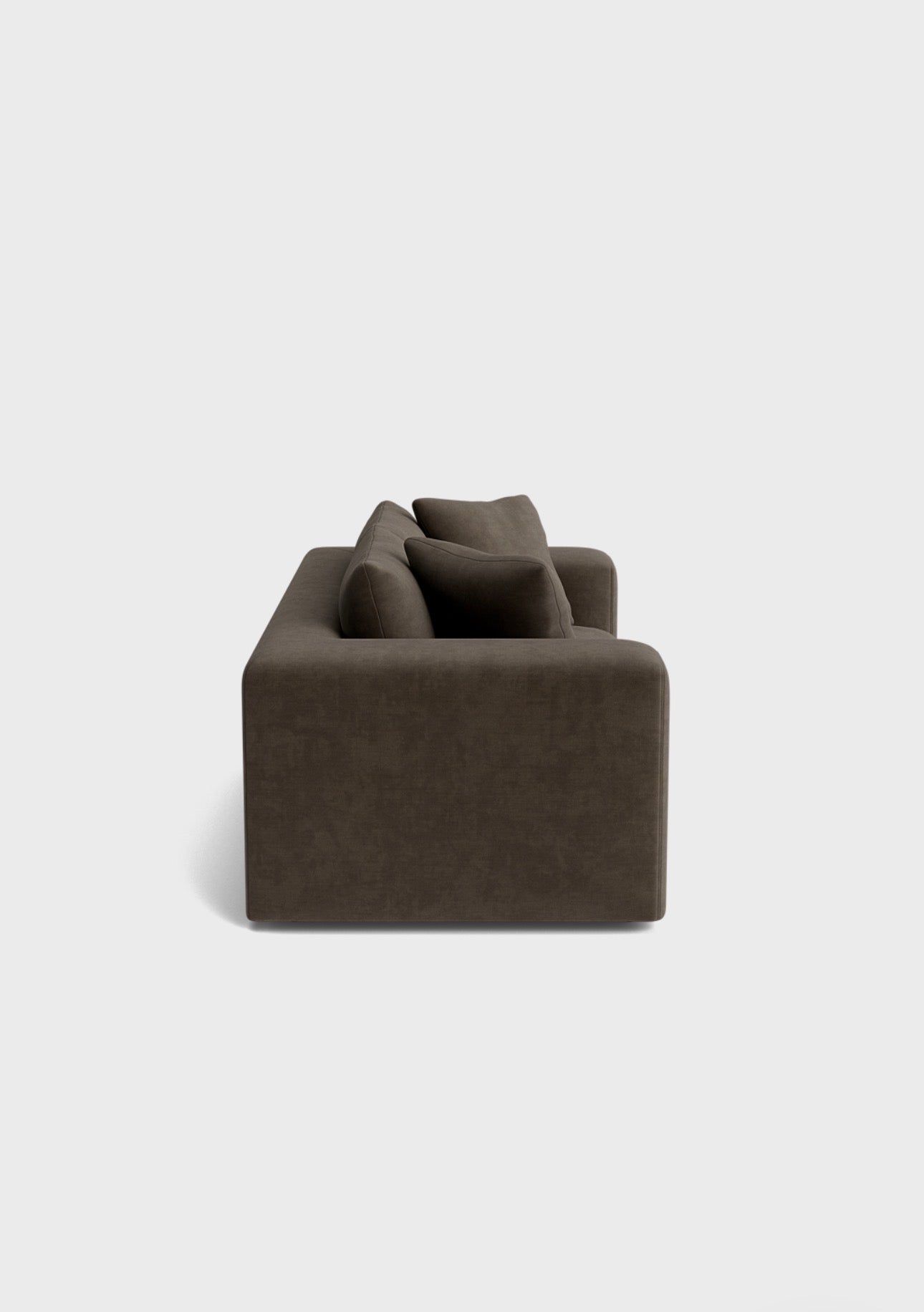 Oro 3 Seater Sofa-Moody Mocha - luxury velvet 3 seater sofa in cream by Vogue Vocus view 4
